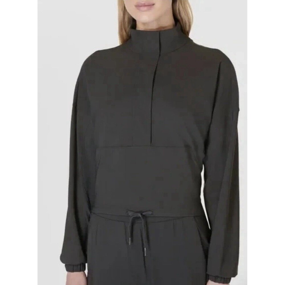 Sweaty Betty Explorer Half-Zip Midlayer Graphite Black Jacket Size 6 NWOT